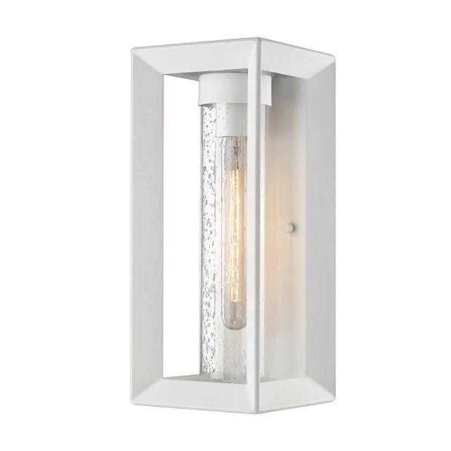 Golden Lighting Smyth 1 Light 14 inch Tall Outdoor Wall Light in Natural White with Seeded Glass 2073-OWM NWT-SD
